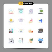 Group of 16 Flat Colors Signs and Symbols for shopping online setting mobile link Editable Pack of Creative Vector Design Elements