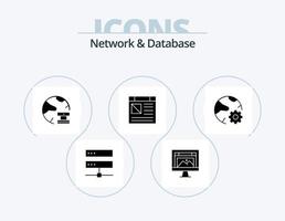 Network And Database Glyph Icon Pack 5 Icon Design. page. app. image. server. database vector