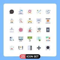 Set of 25 Modern UI Icons Symbols Signs for music christmas guaranteed label virus protection Editable Vector Design Elements