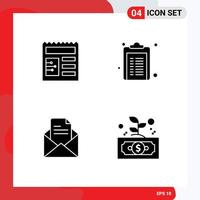 User Interface Pack of Basic Solid Glyphs of document office healthcare pharmacy business Editable Vector Design Elements