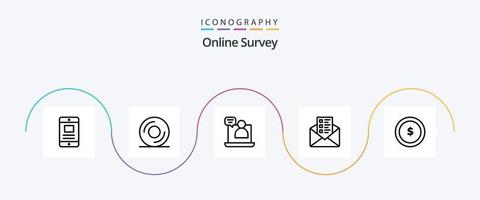 paquete de iconos de línea de encuestas en línea 5 que incluye chat. negocio . disco. conversacion vector