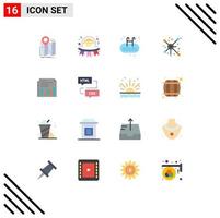 16 Universal Flat Color Signs Symbols of share distribute women swim pool Editable Pack of Creative Vector Design Elements