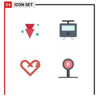 Modern Set of 4 Flat Icons Pictograph of arrow like maps train surprise Editable Vector Design Elements