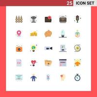 25 Universal Flat Colors Set for Web and Mobile Applications case making history purse money Editable Vector Design Elements