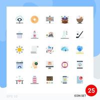 paquete de iconos de vector de stock de 25 signos y símbolos de línea para elementos de diseño de vector editables de fiesta de comida de paquete de producto