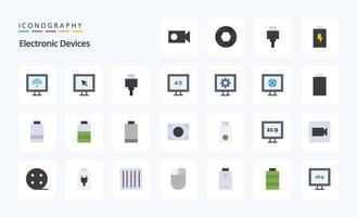 25 Devices Flat color icon pack vector