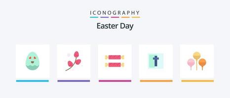 Easter Flat 5 Icon Pack Including holiday. bloon. candy. sign. easter. Creative Icons Design vector