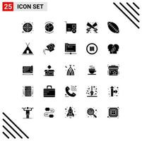 25 iconos creativos signos y símbolos modernos de disco luz proyector servidor linterna hardware elementos de diseño vectorial editables vector