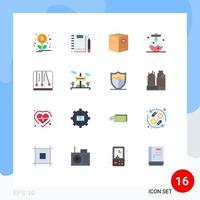 16 Universal Flat Color Signs Symbols of game laboratory add lab plus Editable Pack of Creative Vector Design Elements