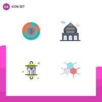 4 Thematic Vector Flat Icons and Editable Symbols of diagram masjid chart report moon Editable Vector Design Elements