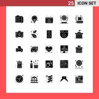 Pack of 25 Modern Solid Glyphs Signs and Symbols for Web Print Media such as toilet mirror seo bathroom discount Editable Vector Design Elements