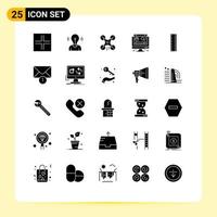 Set of 25 Commercial Solid Glyphs pack for design graph light digital image Editable Vector Design Elements