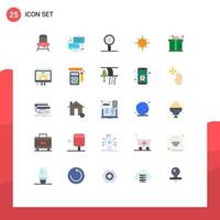 25 Universal Flat Colors Set for Web and Mobile Applications gift present biology analysis light sun Editable Vector Design Elements