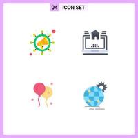 4 Creative Icons Modern Signs and Symbols of marketing nature laptop estate business Editable Vector Design Elements