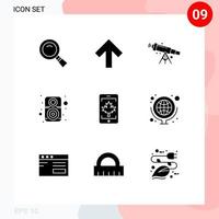 Stock Vector Icon Pack of 9 Line Signs and Symbols for cell speaker astronomy sound computer Editable Vector Design Elements