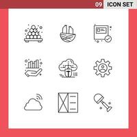 9 Creative Icons Modern Signs and Symbols of connected mouse ecommerce hand management Editable Vector Design Elements