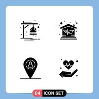 Stock Vector Icon Pack of 4 Line Signs and Symbols for alarm map train investment hand Editable Vector Design Elements