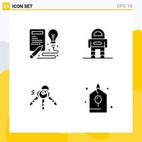 Universal Icon Symbols Group of Modern Solid Glyphs of book key process space birthday Editable Vector Design Elements