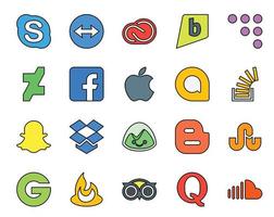 20 Social Media Icon Pack Including dropbox overflow deviantart stock stockoverflow vector