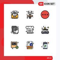 Stock Vector Icon Pack of 9 Line Signs and Symbols for paper enterprise architecture tool document security Editable Vector Design Elements