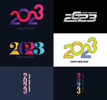 Big Collection of 2023 Happy New Year symbols Cover of business diary for 2023 with wishes vector