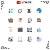 16 Universal Flat Color Signs Symbols of payment global watch finance square Editable Pack of Creative Vector Design Elements