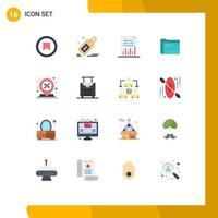 Set of 16 Modern UI Icons Symbols Signs for document archive offer folder file Editable Pack of Creative Vector Design Elements