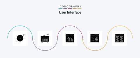 User Interface Glyph 5 Icon Pack Including settings. communication. user. user. communication vector