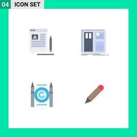 Modern Set of 4 Flat Icons and symbols such as blog ui article grid conflict Editable Vector Design Elements