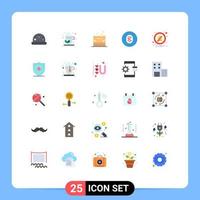 Pack of 25 Modern Flat Colors Signs and Symbols for Web Print Media such as hospital notification bathroom alarm system Editable Vector Design Elements