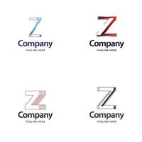 diseño de paquete de logotipo grande de letra z diseño de logotipos modernos y creativos para su negocio vector