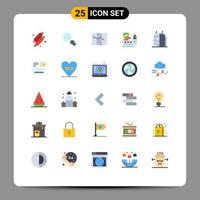 25 Universal Flat Colors Set for Web and Mobile Applications ac air point real building Editable Vector Design Elements