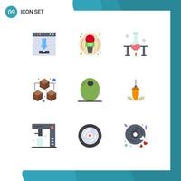 Group of 9 Modern Flat Colors Set for filling data news big science experiment Editable Vector Design Elements