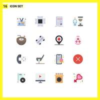 16 Universal Flat Color Signs Symbols of person management business deadline statistics Editable Pack of Creative Vector Design Elements