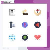 9 Flat Color concept for Websites Mobile and Apps movie cinema employee safe hands Editable Vector Design Elements