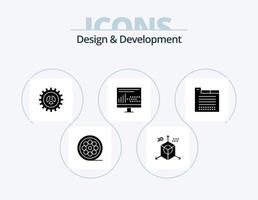 Design and Development Glyph Icon Pack 5 Icon Design. programing. design. programing. coding. web design vector