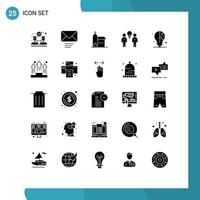 25 iconos creativos signos y símbolos modernos de idea trabajo en equipo iglesia equipo idea elementos de diseño vectorial editables vector