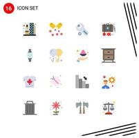 paquete de iconos de vector de stock de 16 signos y símbolos de línea para medicina emergencia omega píldoras caso mantenimiento paquete editable de elementos creativos de diseño de vectores