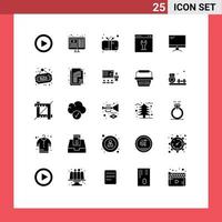 Set of 25 Modern UI Icons Symbols Signs for computer page baby interface browser Editable Vector Design Elements