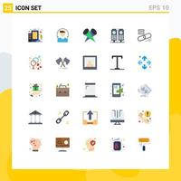 25 Universal Flat Colors Set for Web and Mobile Applications secure gdpr lights clip sound Editable Vector Design Elements