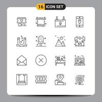 16 Creative Icons Modern Signs and Symbols of attraction cell battery location energy Editable Vector Design Elements