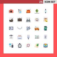 25 Universal Flat Color Signs Symbols of tree leaf report feather payable Editable Vector Design Elements