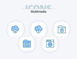 paquete de iconos azul multimedia 5 diseño de iconos. . . descargar. carpeta. favorito vector