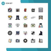 Set of 25 Modern UI Icons Symbols Signs for engineering idea card home creative Editable Vector Design Elements