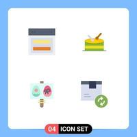 4 Thematic Vector Flat Icons and Editable Symbols of design easter web celebration box Editable Vector Design Elements