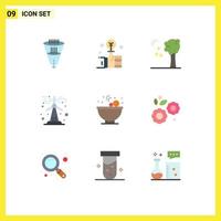 9 Universal Flat Colors Set for Web and Mobile Applications food sustainable smart renewable ecology Editable Vector Design Elements