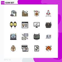 16 Creative Icons Modern Signs and Symbols of corn launch down startup rocket Editable Creative Vector Design Elements