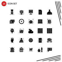 Solid Glyph Pack of 25 Universal Symbols of fan education crop file application Editable Vector Design Elements