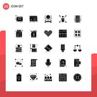 Stock Vector Icon Pack of 25 Line Signs and Symbols for human direction development career hacking Editable Vector Design Elements