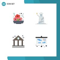 User Interface Pack of 4 Basic Flat Icons of fast bank nugget of finance Editable Vector Design Elements